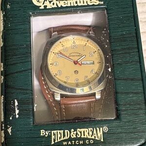 Field & Stream Silver Case Watch with Brown Strap